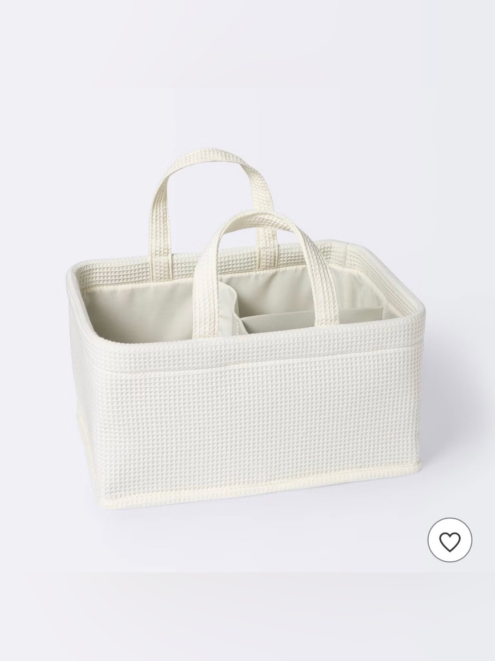 Waffle Weave Rectangular Diaper Caddy with Handles - Cloud Island